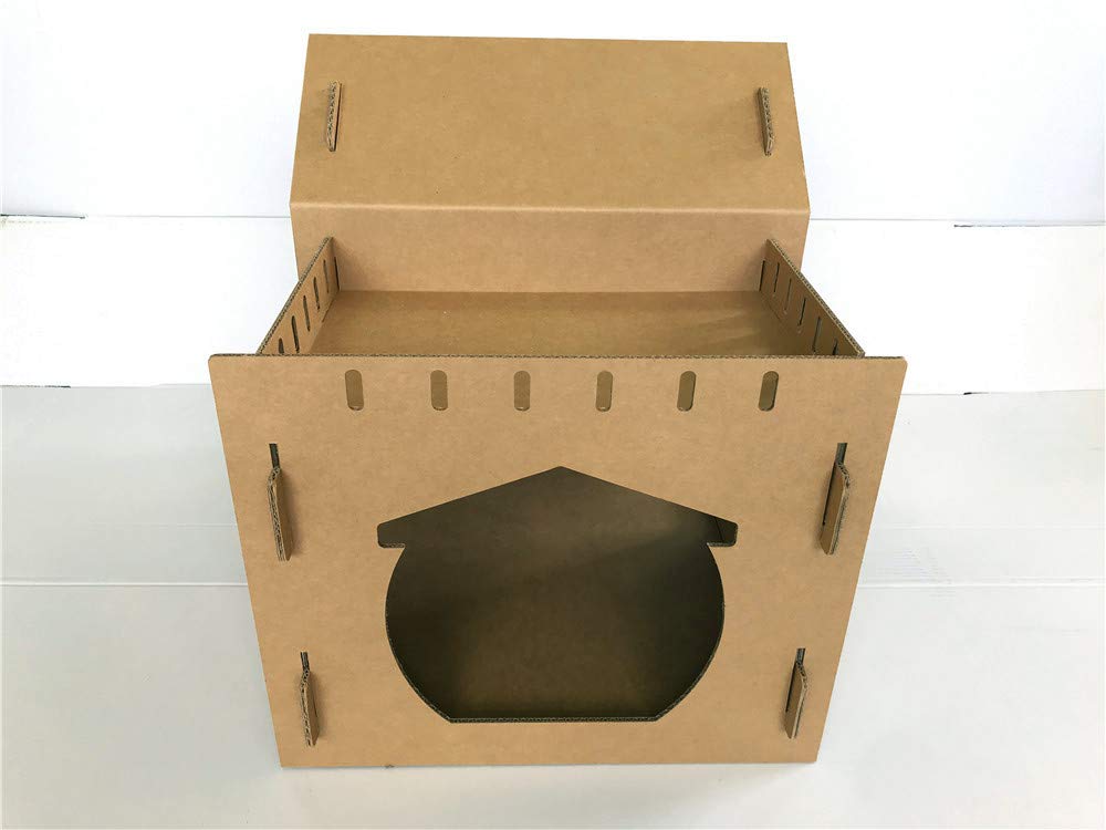 Premium Cardboard Cat House for Indoor Cats - Cozy & Durable Pet Hideaway - Perfect for Playtime, Napping & Stress Relief