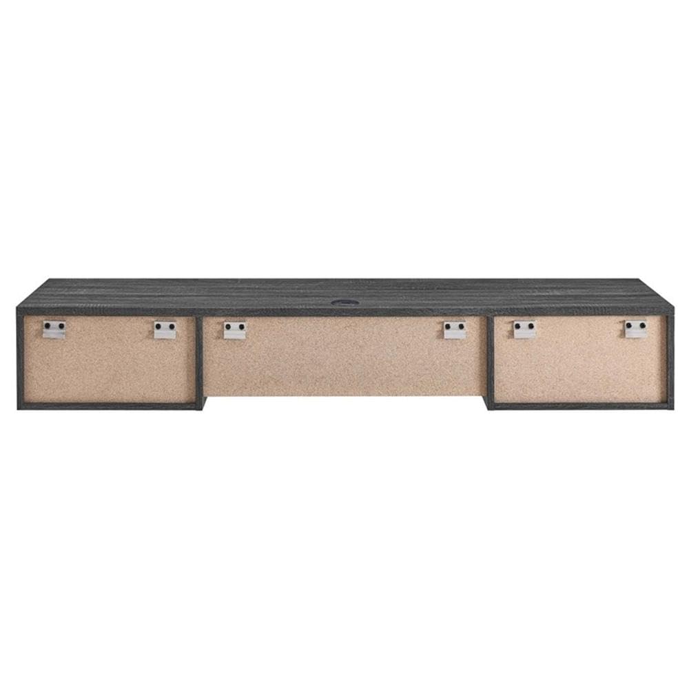 Modway Render Mid-Century Modern Wall Mount Floating Desk - Charcoal Finish | Space-Saving Home Office & Small Apartment Workstation