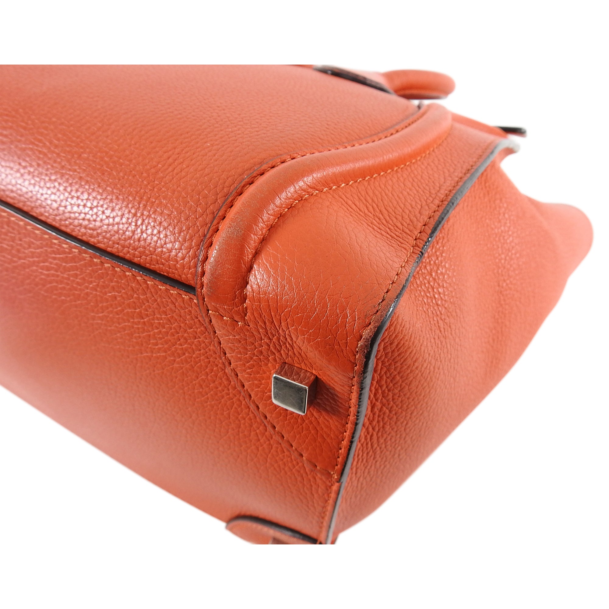Celine Luggage Mini Tote Bag Genuine Leather Handbag for Women - Orange Crossbody Purse for Work, Travel & Everyday Use
