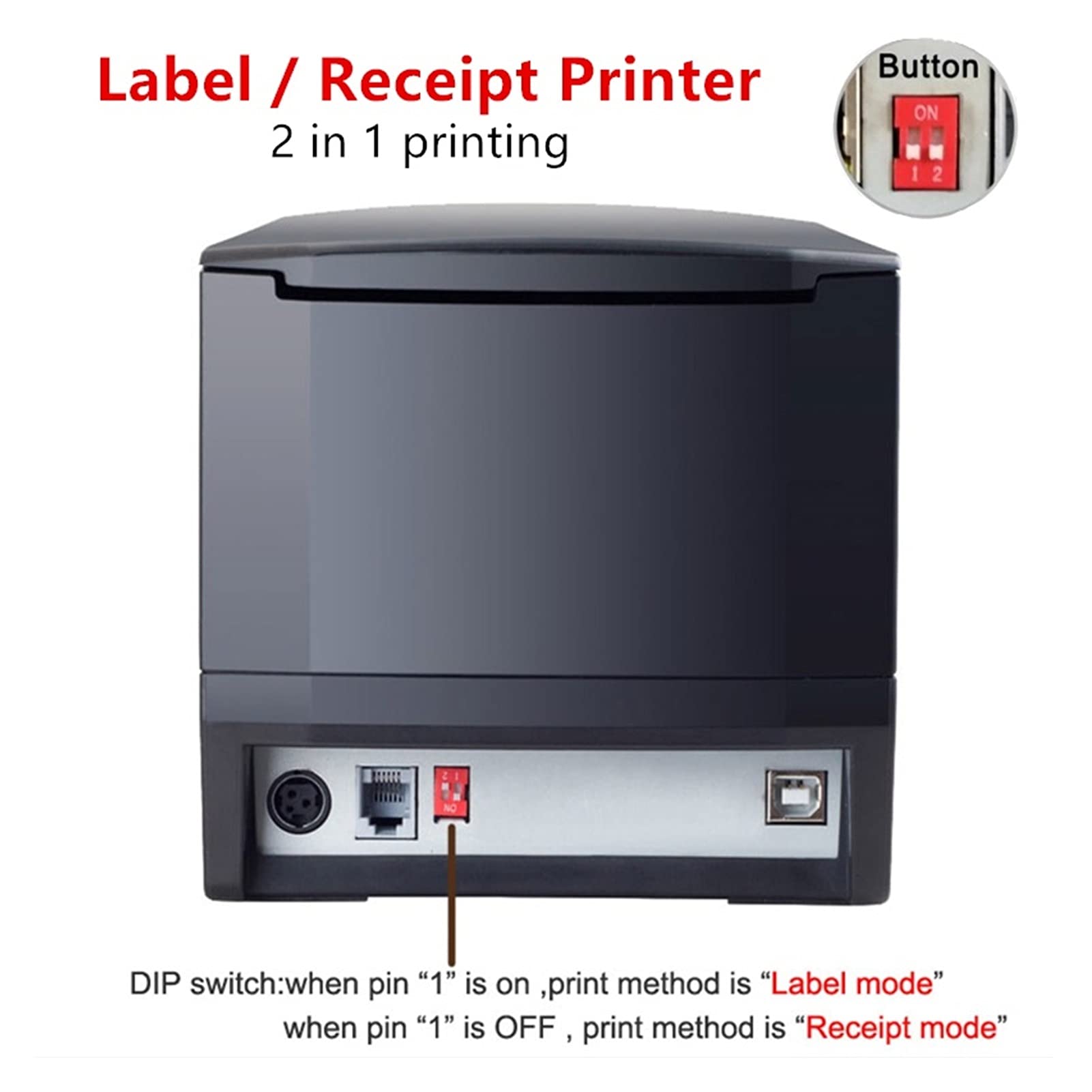 Thermal Label Printer - 20-80mm Barcode Sticker Maker with USB Port for Shipping, Mailing, Filing & Organization | Perfect for Retail Stores, Warehouses & Home Office Use