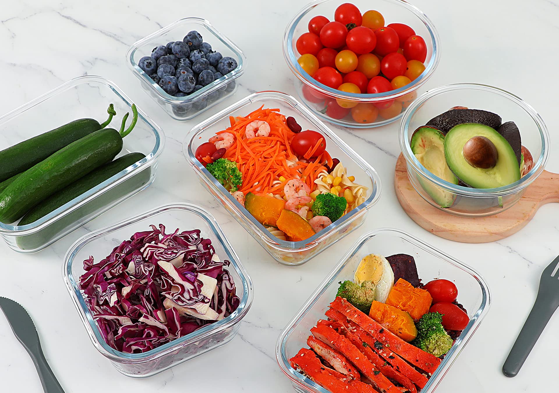 24-Piece Glass Food Storage Containers Set with Airtight Lids - BPA-Free Meal Prep Containers for Microwave, Oven, Freezer & Dishwasher Safe - Perfect for Meal Prepping, Leftovers & Kitchen Organization