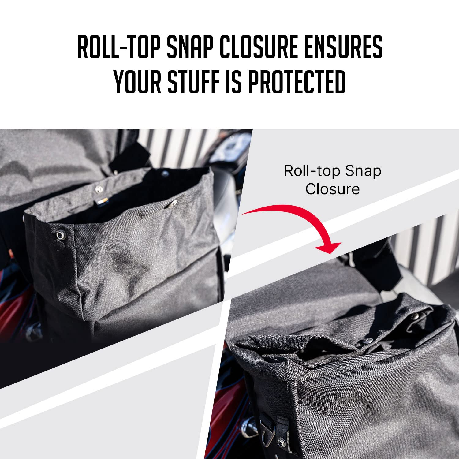 BURLY Voyager Genuine Leather Motorcycle Saddlebags - Universal Fit for Harley Davidson & Cruiser Bikes - Waterproof Throw-over Dual Bags - Black (B15-1002B) - Perfect for Long Rides, Road Trips & Daily Commuting