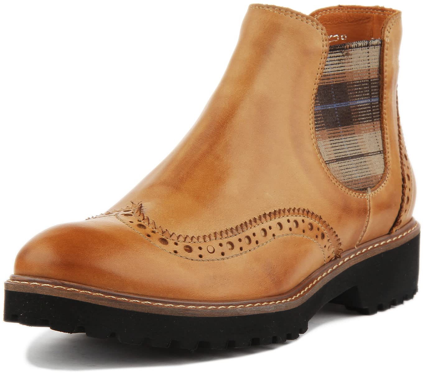Justin Reece Harriet Women's Leather Ankle Boots - Beige/Tan (UK 7) | Comfortable & Stylish Fall Booties for Work, Casual Outfits & Date Nights