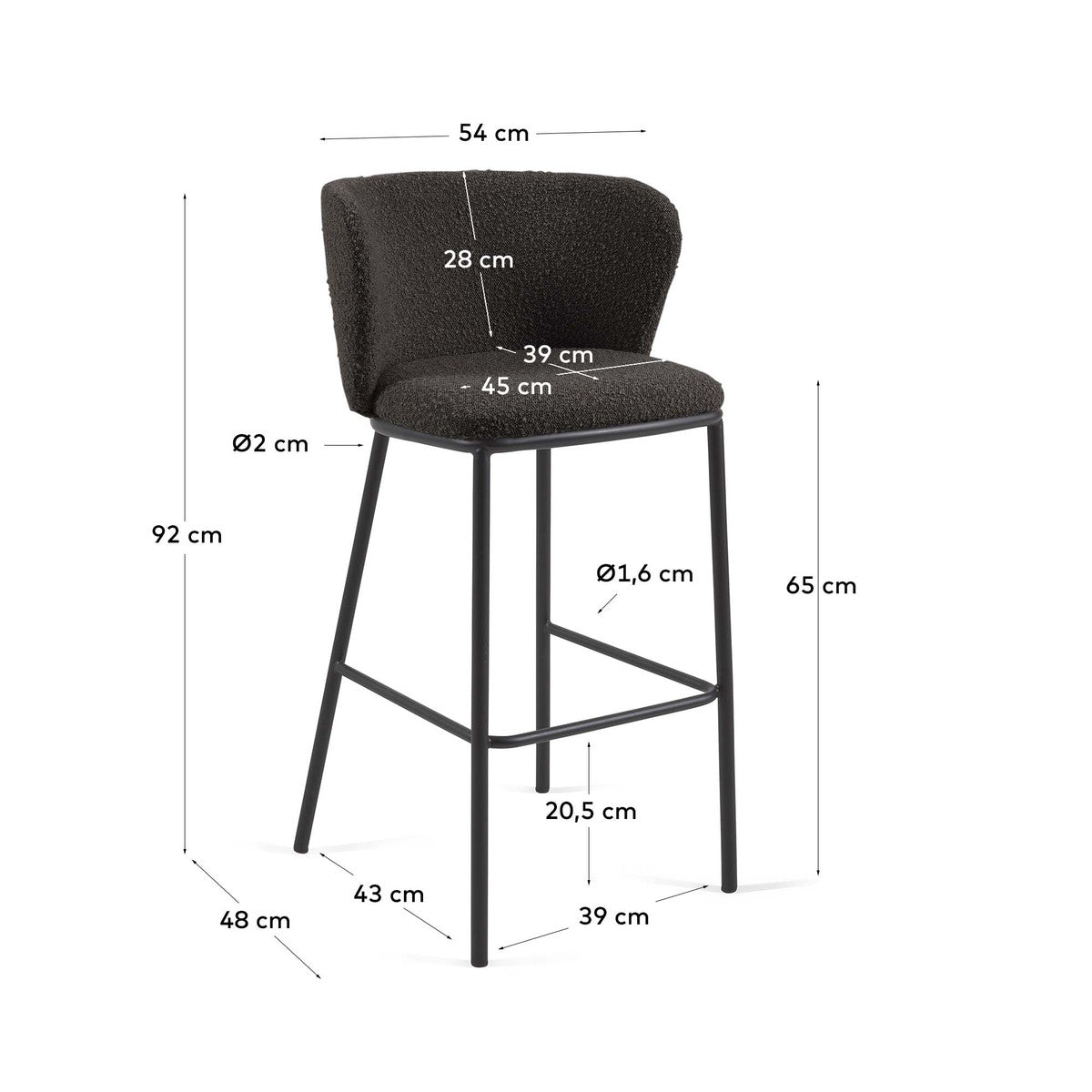 Ciselia Boucle Bar Stool 26