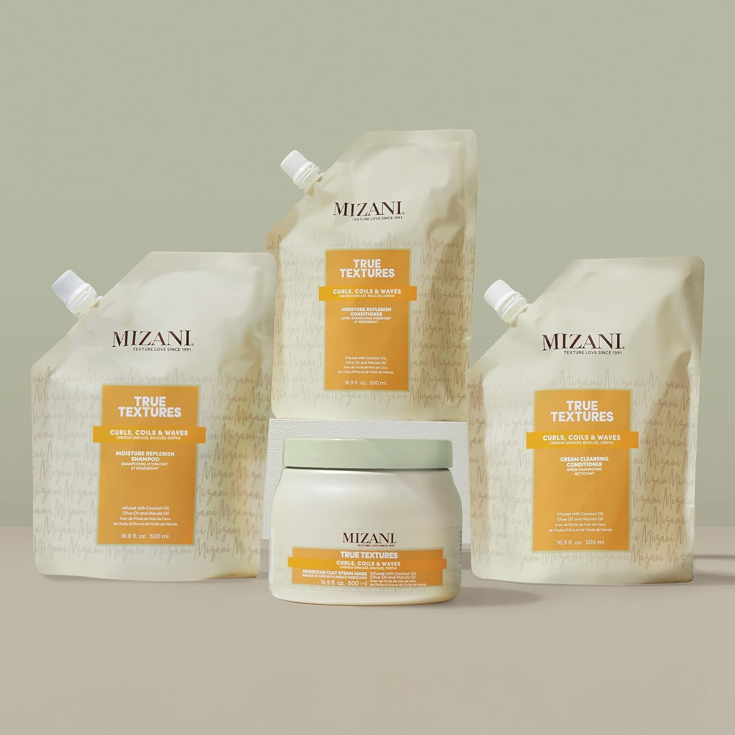 Mizani True Textures Moisture Replenish Shampoo for Curly Hair - Sulfate & Paraben Free with Coconut Oil - Smooths & Hydrates Dry Hair - Perfect for Daily Wash & Curl Definition