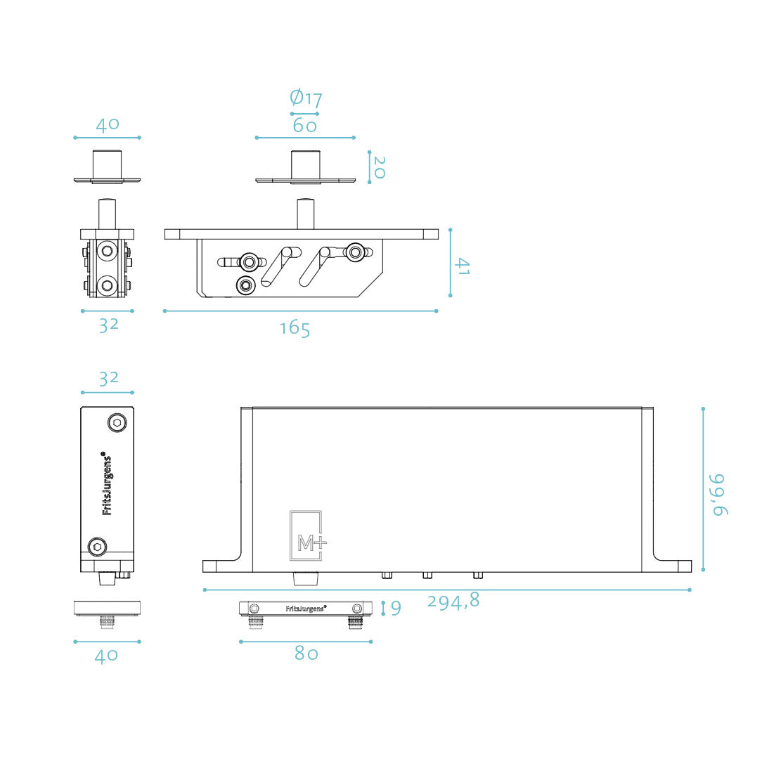 FritsJurgens® System M+ Pivot and Closer (M32+) - Premium Door Hinge for Smooth and Silent Door Movement - Perfect for Modern Homes, Offices, and Commercial Spaces