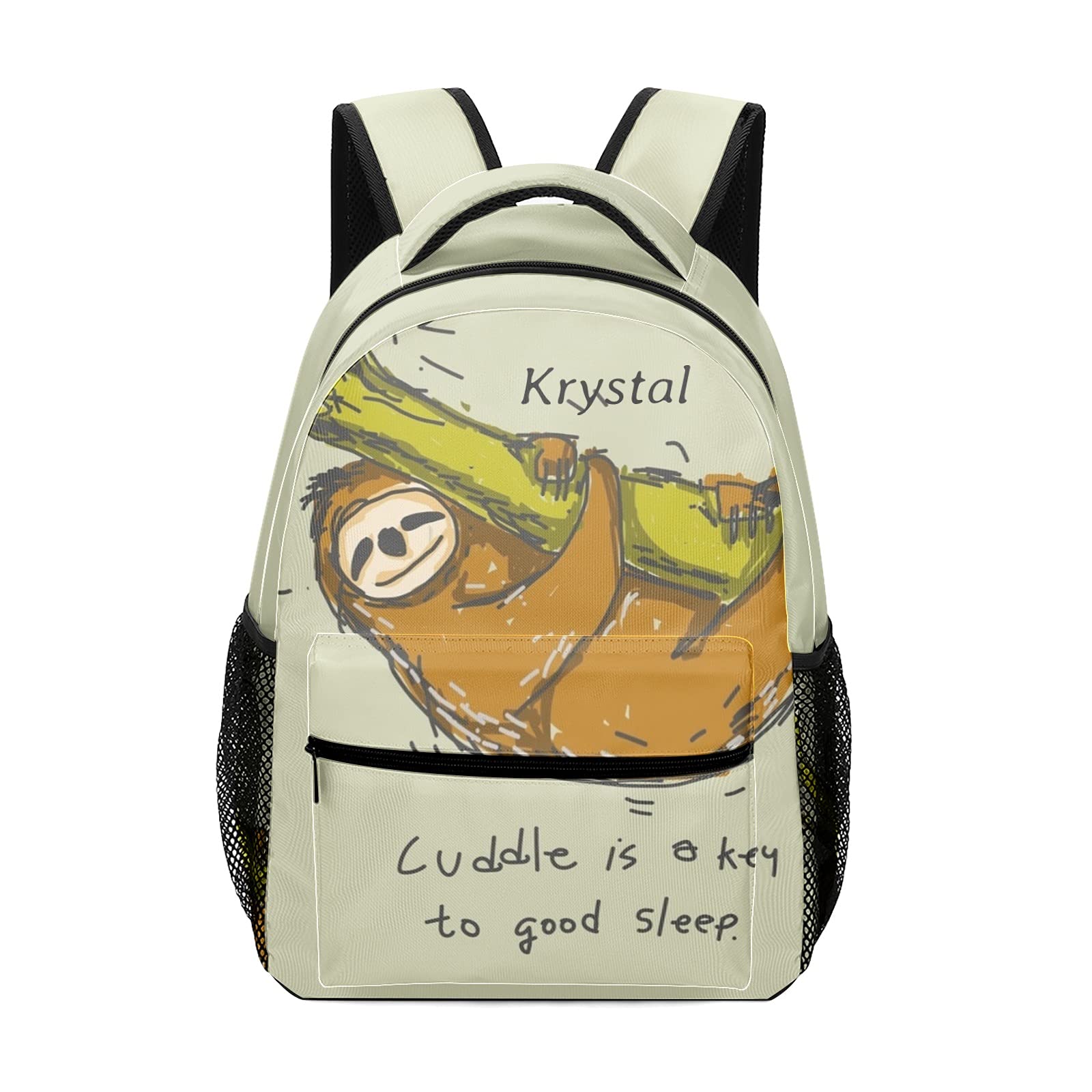 Custom Name Sloth Cartoon Backpack - Waterproof Travel Bag for Men & Women | School, Hiking, Camping & Daily Use