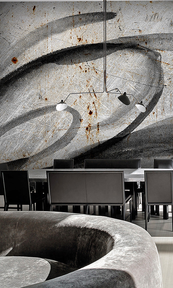 Corroded Concrete Industrial Abstract Mural Wallpaper M9635 Sample - Modern Urban Loft & Office Wall Decor