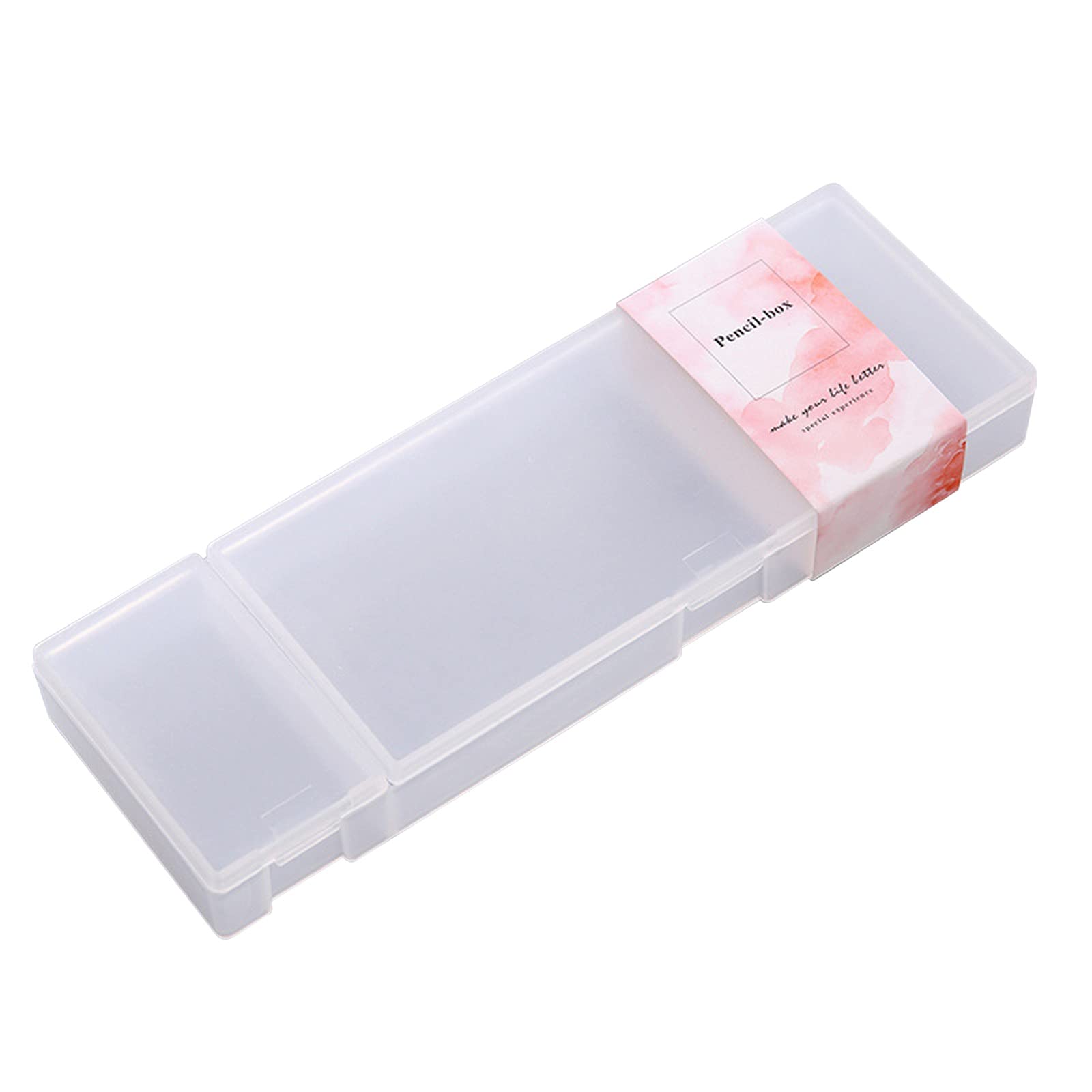 Clear Plastic Pencil Case with Snap-Tight Lid - Multi-Purpose Small Storage Container for School, Office, Art Supplies - Perfect for Kids, Girls & Adults (Organize Pens, Markers, Makeup & More)