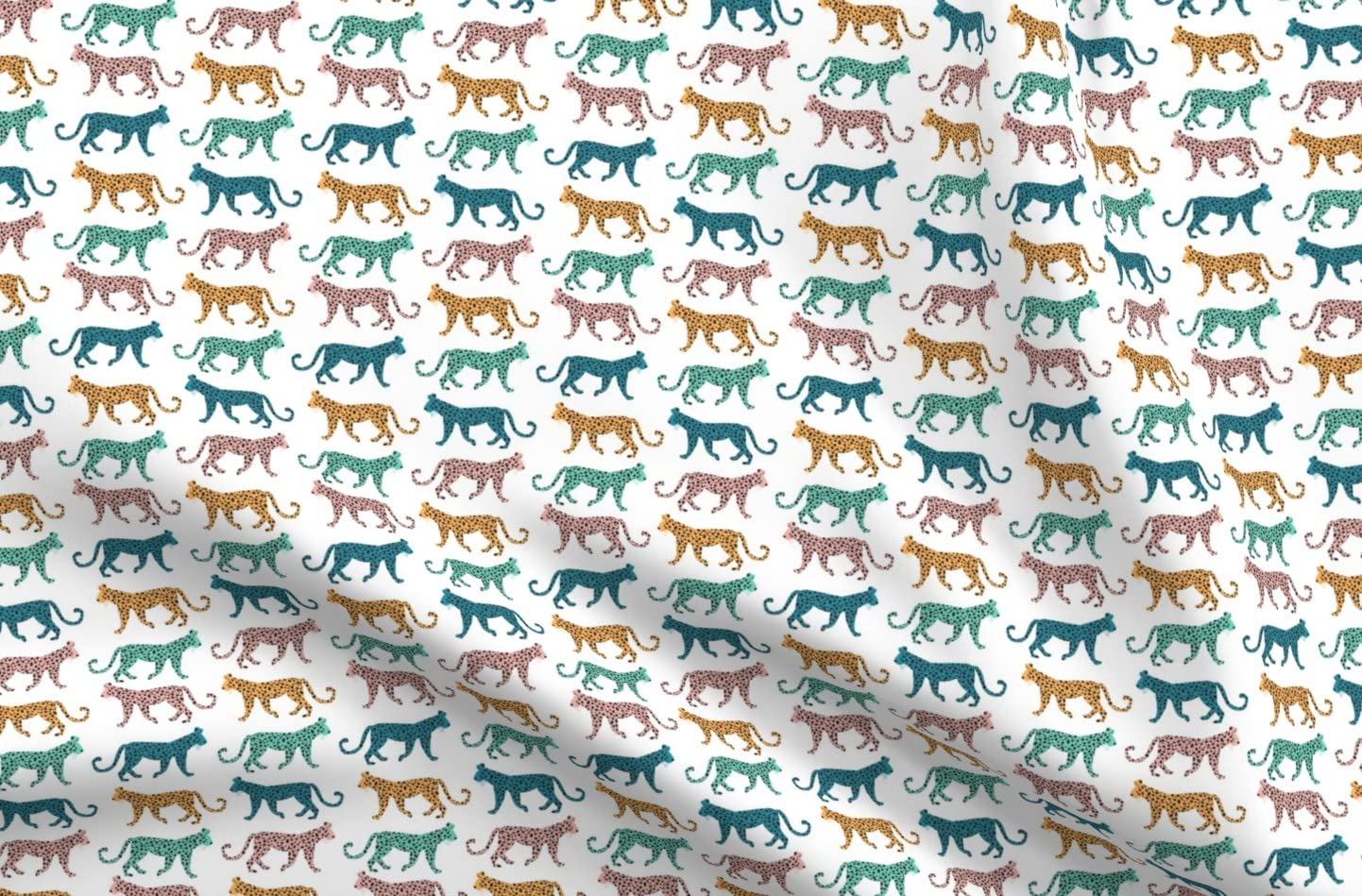 Rainbow Leopard Cheetah Safari Animal Print Minky Fabric - Soft Plush Material for Sewing Baby Blankets, Quilt Backing & DIY Plush Toys - Perfect for Nursery Decor, Kids Room & Craft Projects