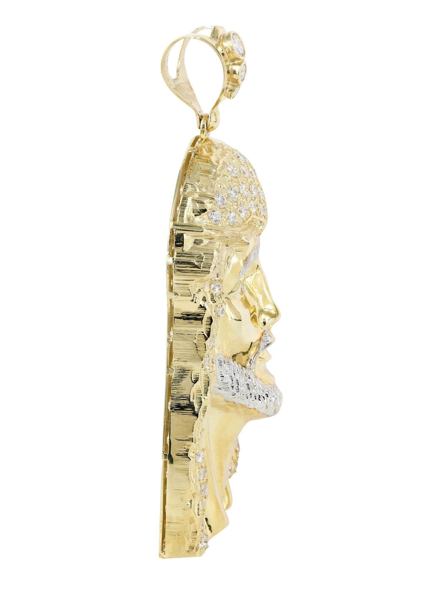 10K Gold Jesus Piece Pendant Necklace - 111.6 Grams Heavy Religious Jewelry for Men - Perfect for Church, Gifts & Hip-Hop Fashion