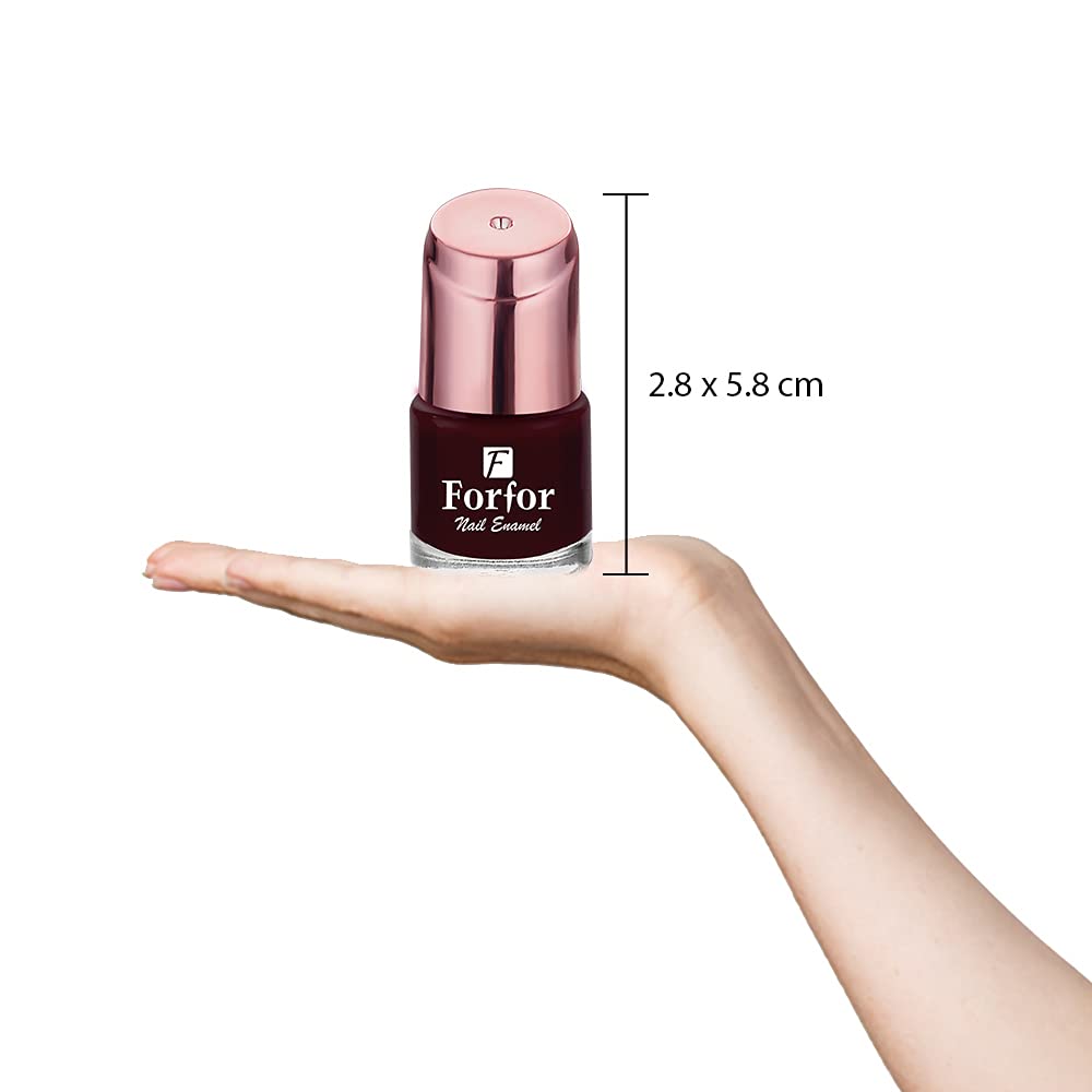 FORFOR® Long-Lasting Glossy Nail Polish - Maroon Shine (10ml) - Vegan & Cruelty-Free Nail Lacquer for Salon-Quality Manicures at Home, Perfect for Parties, Weddings & Everyday Wear