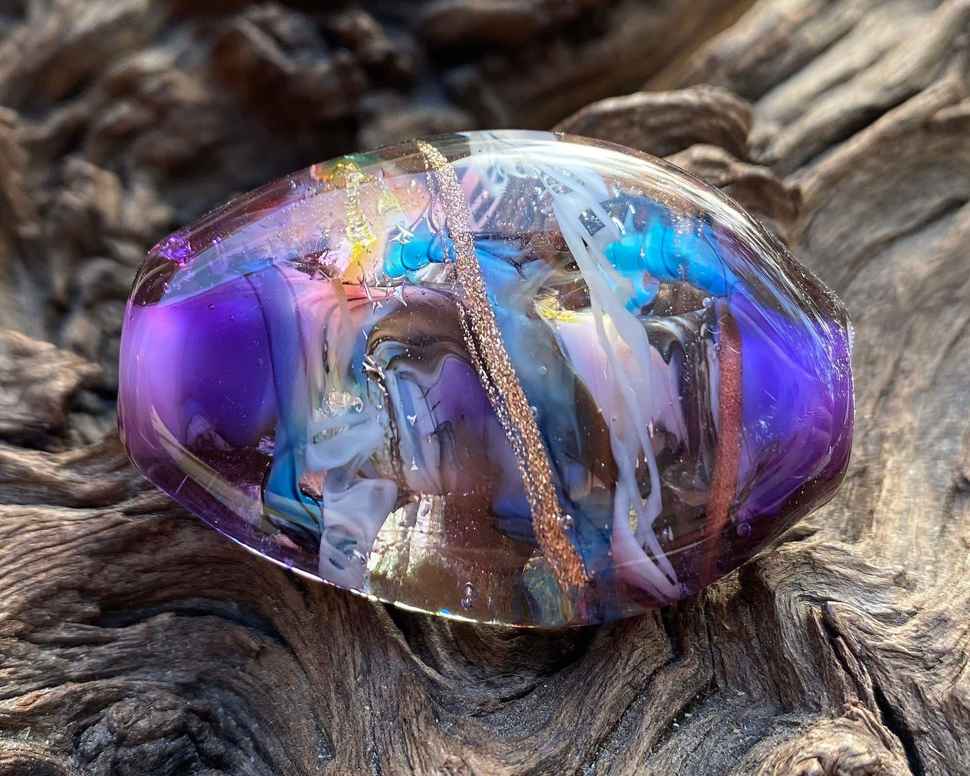 Handmade Violet Serendipity Lampwork Glass Focal Bead SRA - Perfect for Jewelry Making, DIY Crafts & Beading Projects