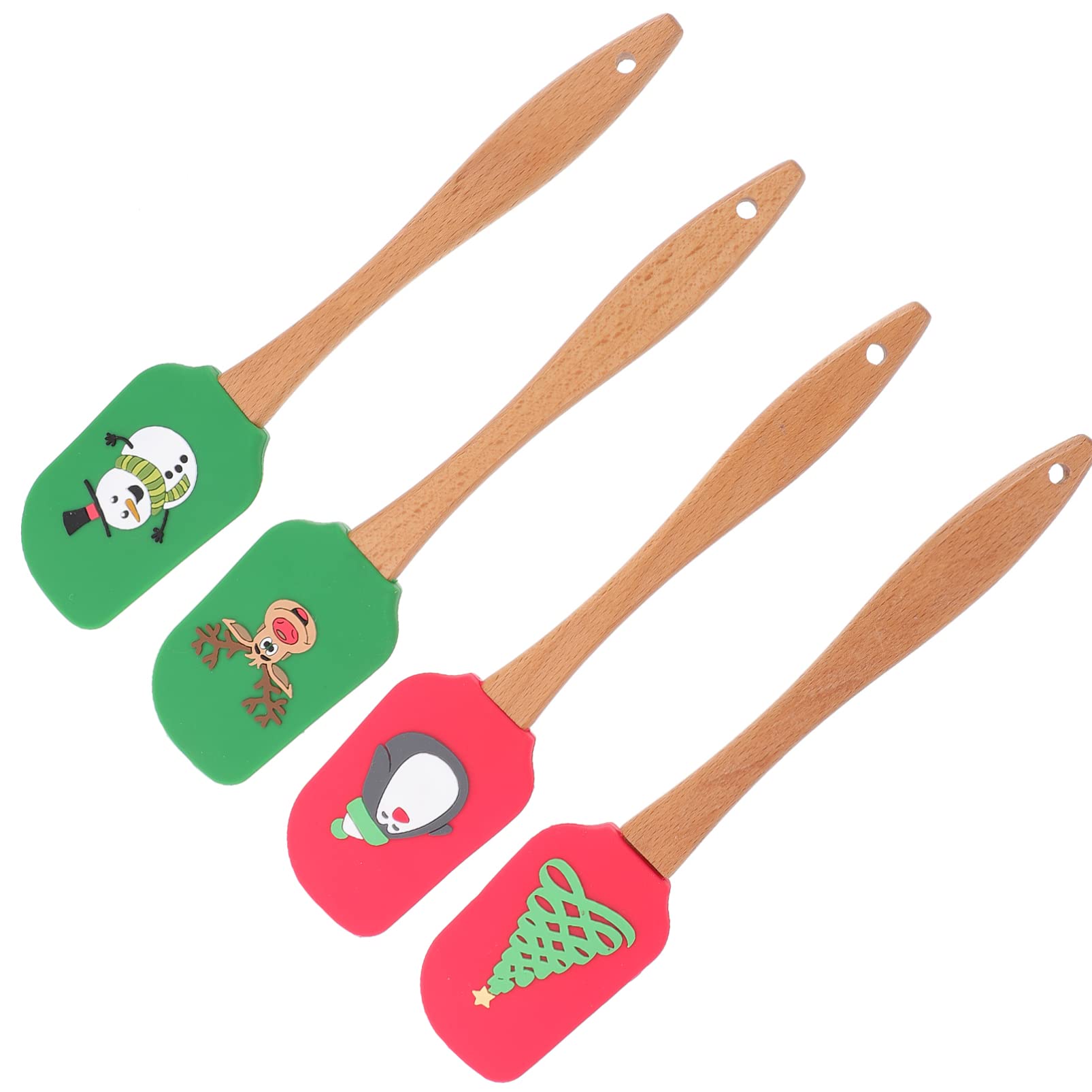 Hemoton 4-Piece Silicone Spatula Set - Heat-Resistant Kitchen Scrapers for Baking, Cooking, Cake Decorating & Pastry Making - Non-Stick Flexible Handled Spatulas for Mixing, Spreading & Frosting - Perfect for Home Bakers & Professional Chefs
