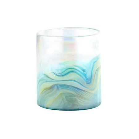 6.5 x 6 Inch Green Glass Vase - Modern Home Decor for Flowers, Centerpieces & Wedding Decorations