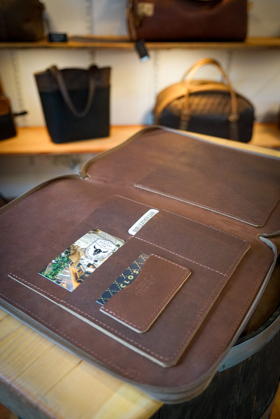 Premium Leather Padfolio - Dark Amber Harness Executive Portfolio with Notepad Holder for Business Meetings & Professional Presentations