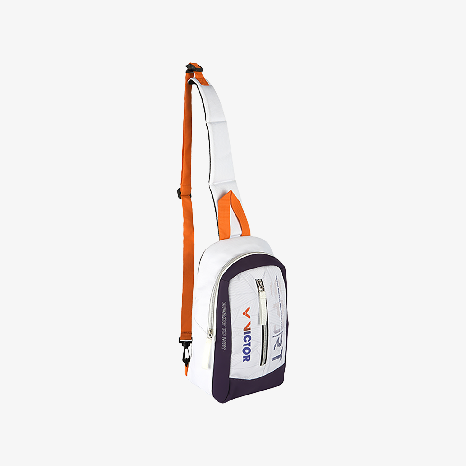 Victor BG5923 AJ Sling Bag - Lightweight Crossbody Shoulder Bag for Men & Women (Bright White/Medium Purple) - Perfect for Travel, Gym & Everyday Use