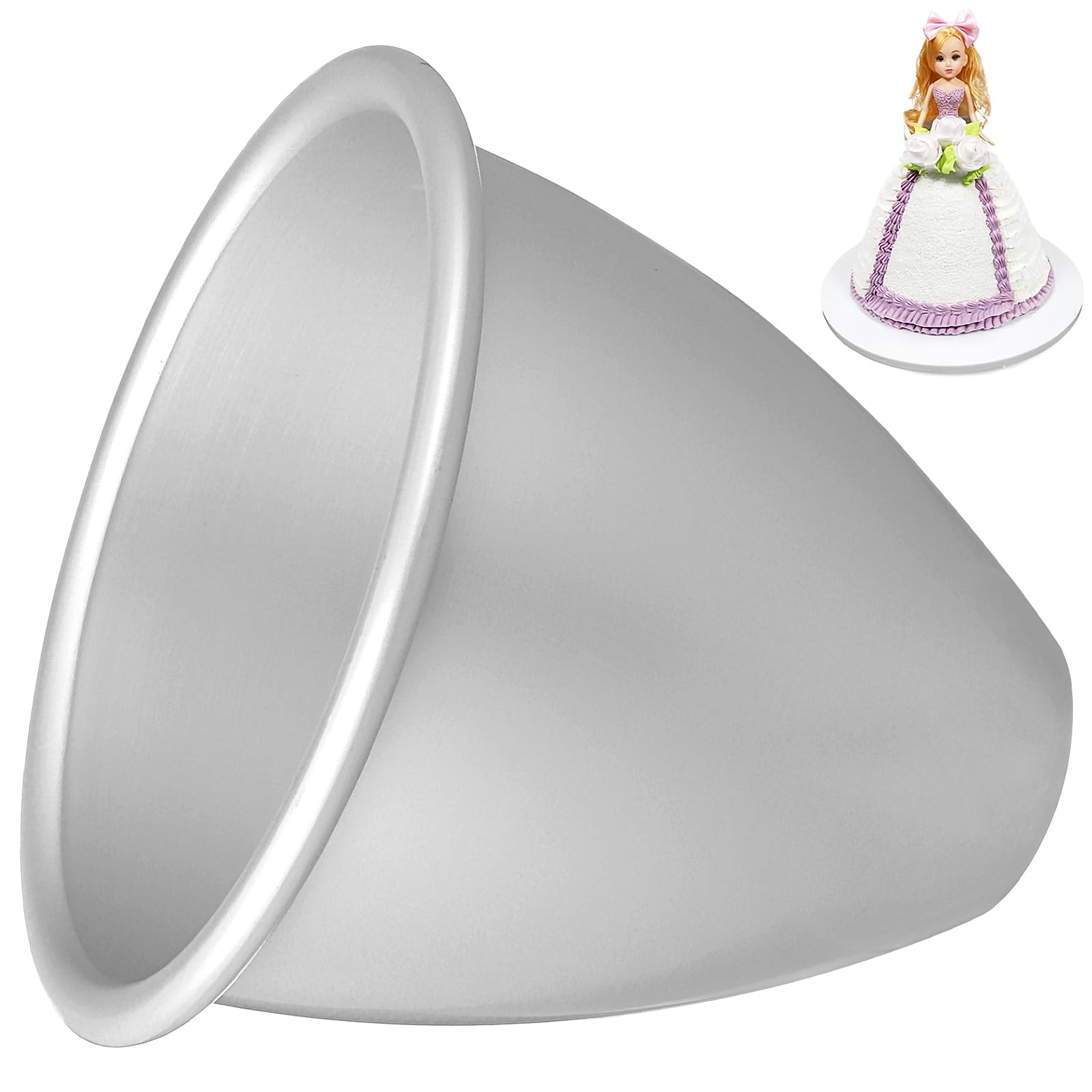Luxshiny 4-Inch Doll Dress Cake Pan - Aluminum Baking Mold for DIY Birthday Cakes, Perfect for Princess Themed Parties & Baking Decorations