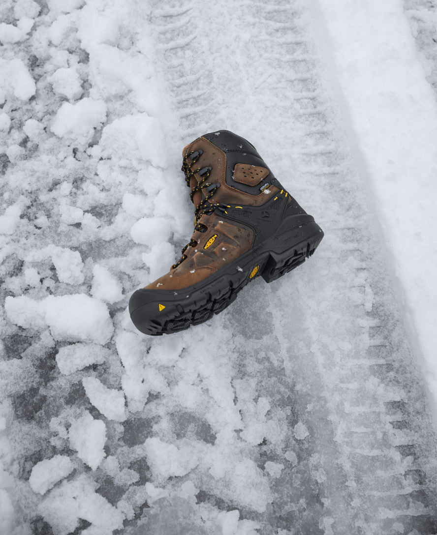 Men's Dover 8 Insulated Waterproof Work Boot with Carbon Toe - Dark Earth/Black - Heavy Duty Winter Boots for Construction, Hiking & Outdoor Work