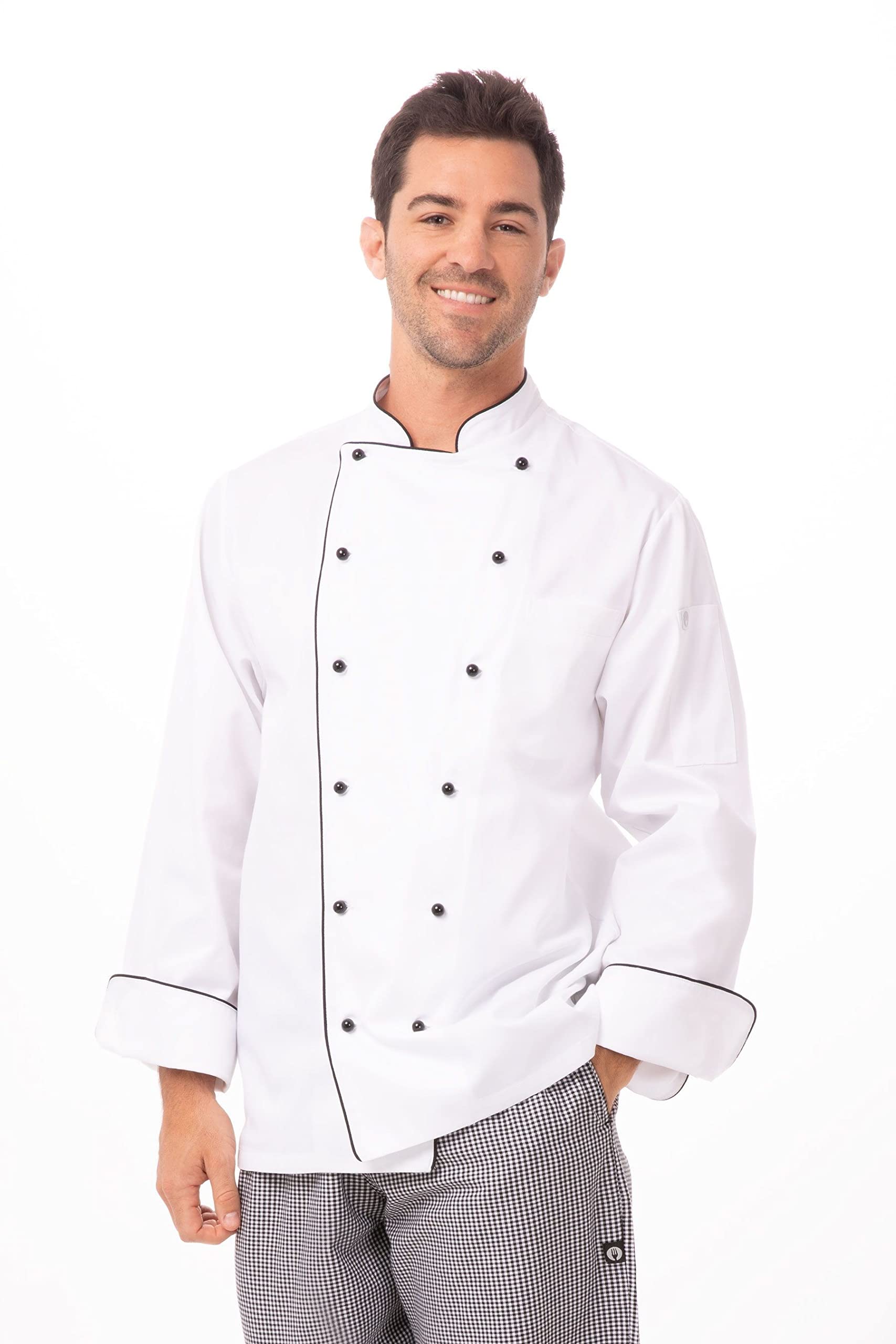 Chef Works Men's Newport Executive Chef Coat - Professional Kitchen Uniform for Cooking, Baking & Culinary Arts | Ideal for Chefs, Bakers & Restaurant Staff