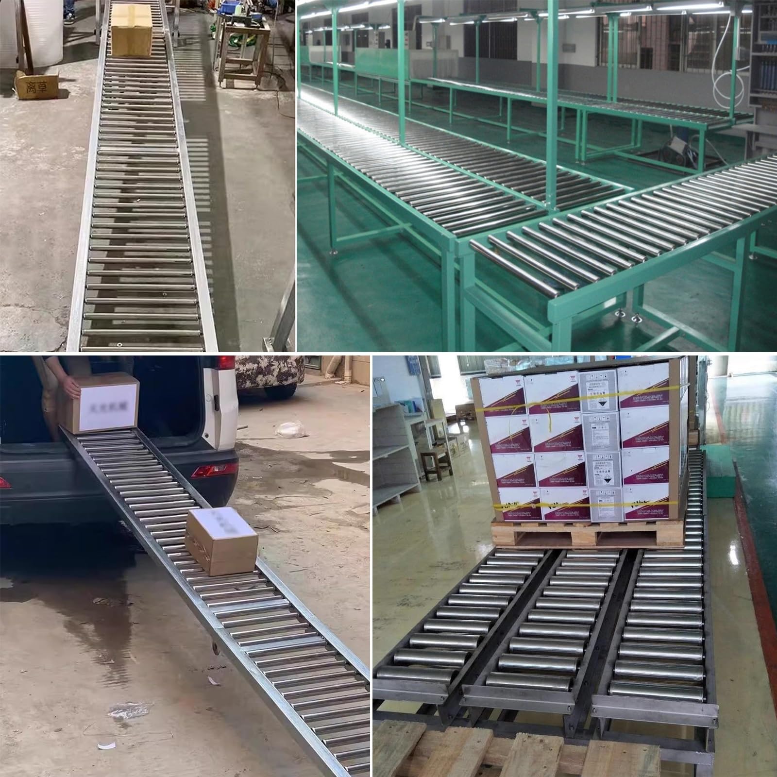 Stainless Steel Conveyor Rollers - 5 Pack Heavy Duty Commercial Grade Idler Rollers for Warehouse, Factory & Assembly Line Material Handling