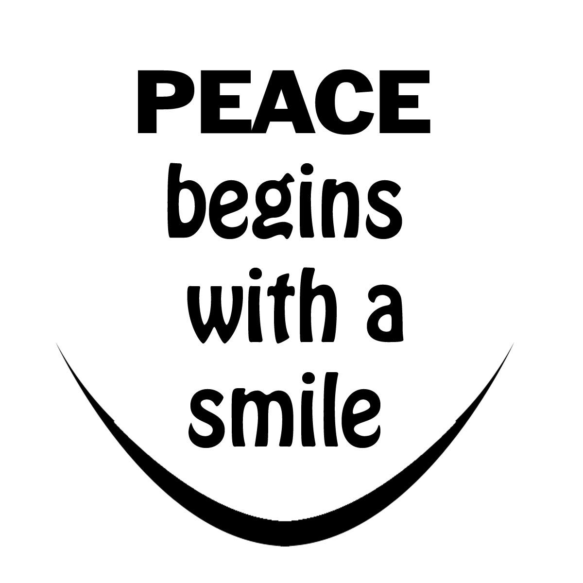 VWAQ Mother Teresa Inspirational Quote Wall Decal - 'Peace Begins with a Smile' Vinyl Sticker for Home, Office & Nursery Decor
