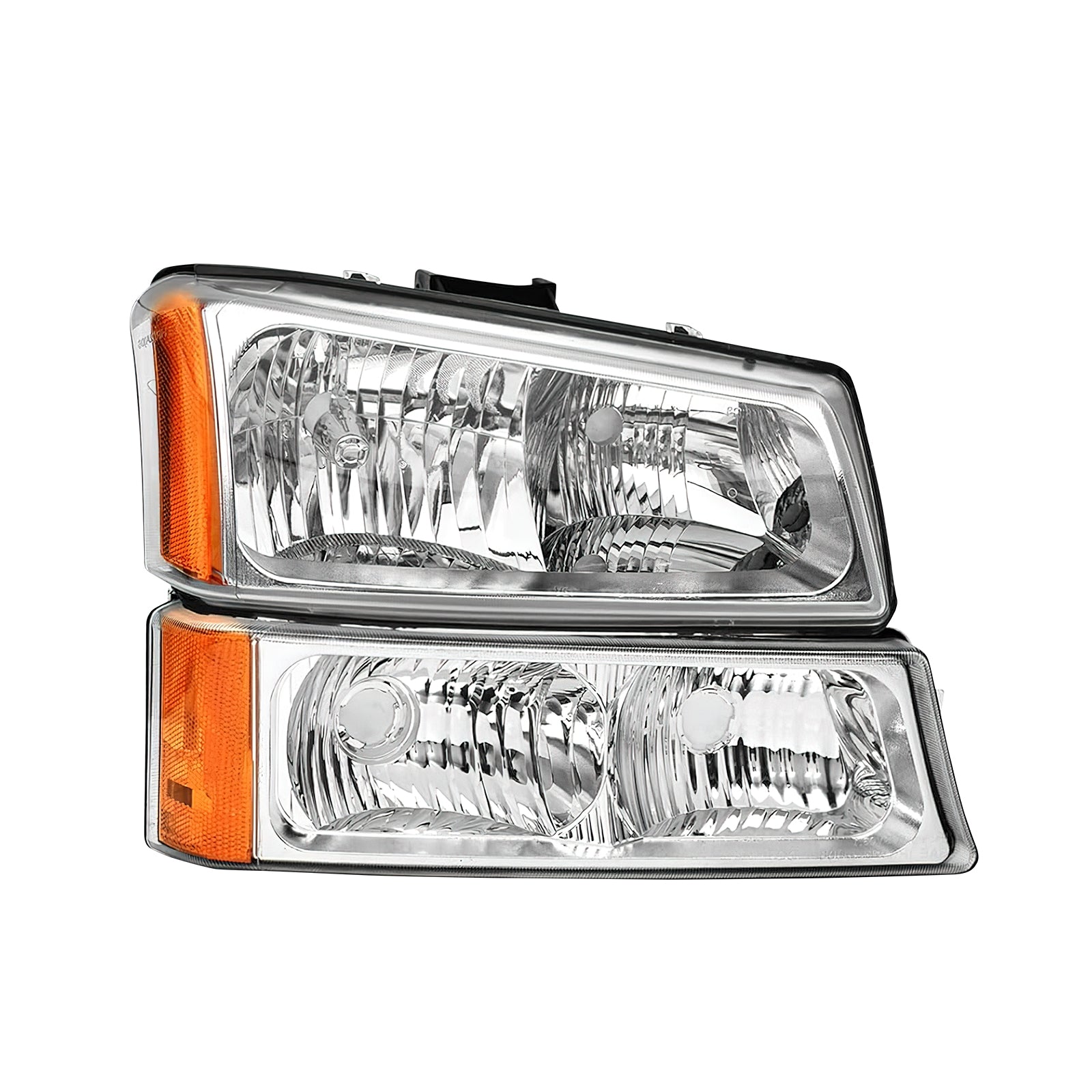 LOYO Replacement Headlight Assembly for 2003-2006 Chevy Silverado Avalanche 1500/1500HD/2500/2500HD/3500 - Compatible with Chevrolet Pickup Truck - Durable Headlamp Housing & Bumper Lamp Set - Perfect for Night Driving & Off-Road Adventures