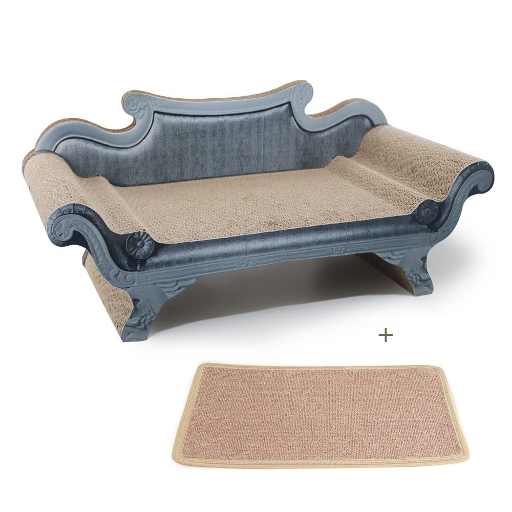 SONGWAY Cardboard Cat Scratcher Bed - Sofa Shape for Indoor Cats, Catnip Lounge & Scratching Pad