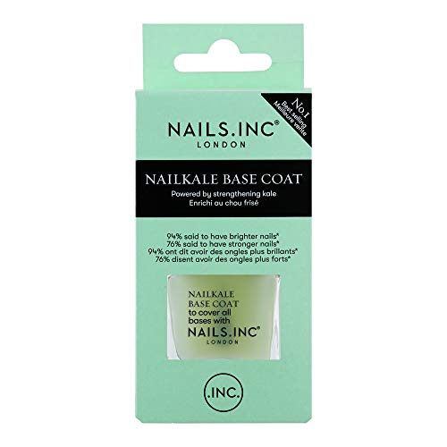 Nails Inc Nailkale Superfood Base Coat - .47 oz | Vegan Nail Strengthener & Growth Treatment | Perfect for Manicures & Healthy Nail Care