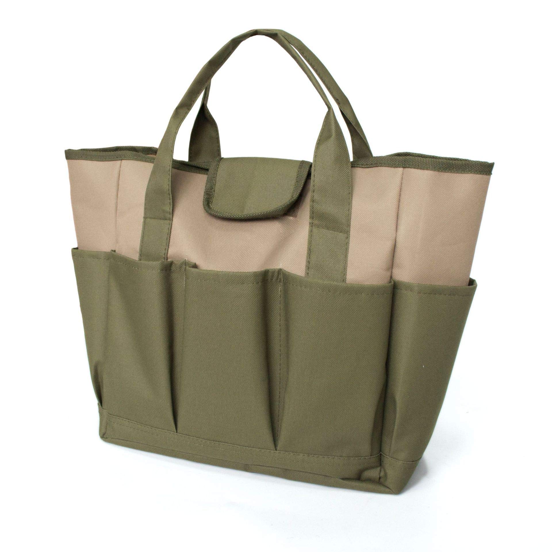 Durable Gardening Tote Bag with 8 Pockets - Waterproof Garden Tool Organizer & Storage Bag for Indoor/Outdoor Use - Perfect for Planting, Weeding & Landscaping