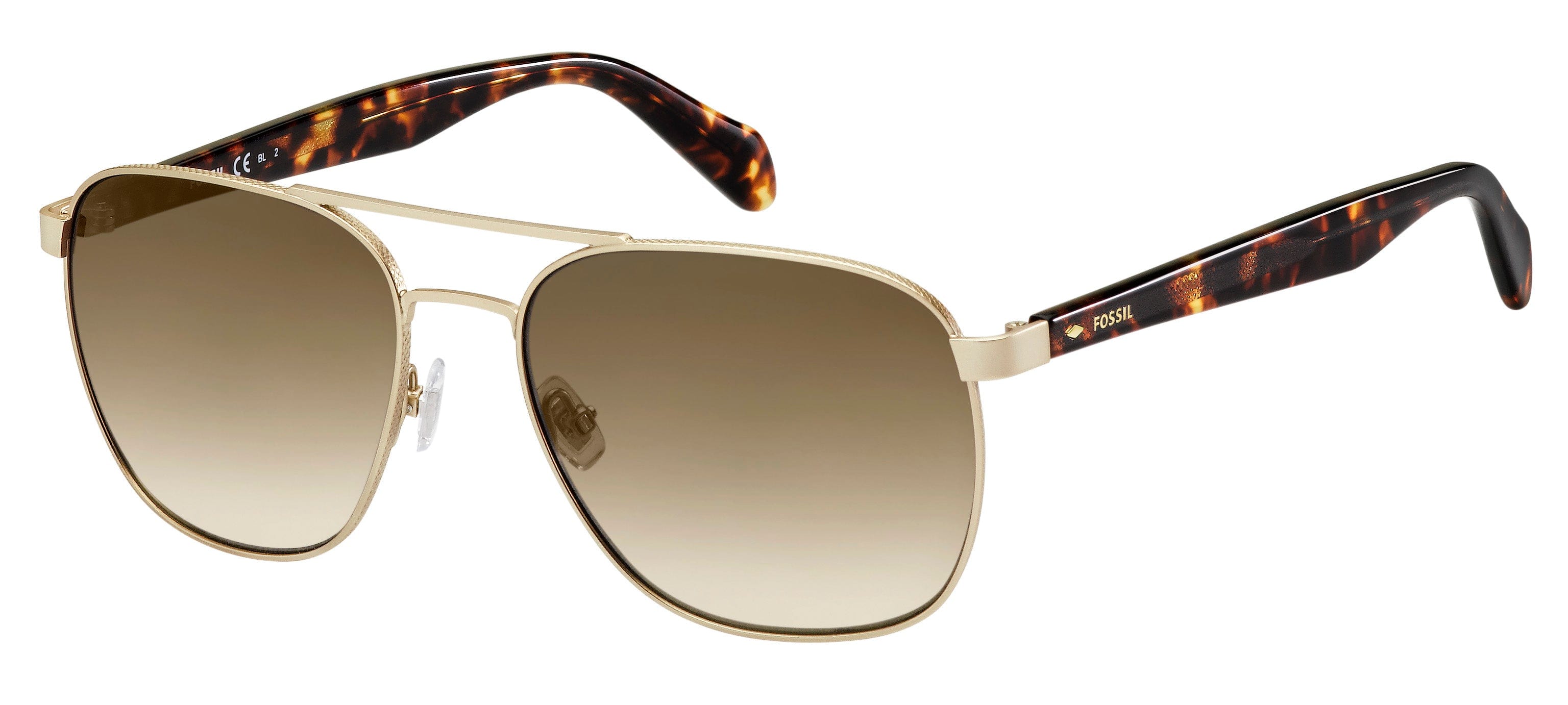 FOSSIL FOS 2081/S 3YG 5717 Polarized Sunglasses for Men & Women - UV Protection, Classic Aviator Style - Perfect for Driving, Beach & Outdoor Activities