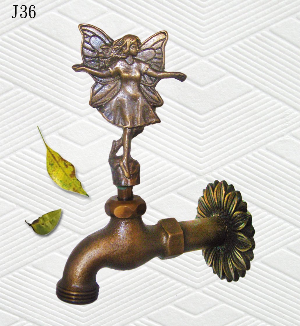 Solid Brass Fairy Garden Outdoor Faucet - Durable Weatherproof Water Spigot for Garden, Yard & Patio - Perfect for DIY Miniature Landscapes & Outdoor Decor