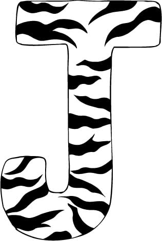 10in. Zebra Animal Print Alphabet Letter Decals Stickers A to Z - Perfect for Kids' Room Decor, DIY Projects & Party Supplies
