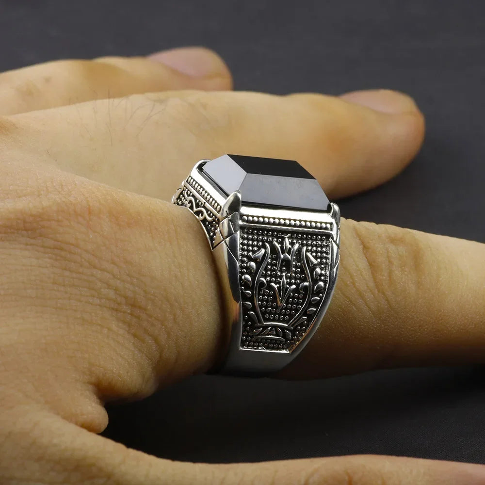 Allura Black Onyx Ring for Women - Elegant Gothic Jewelry for Evening Parties, Date Nights & Special Occasions