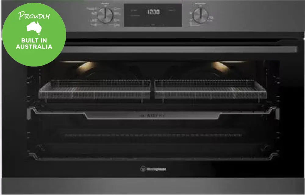 Westinghouse WVE9516DD 90cm Multi Function Oven with Air Fryer - Dark Stainless Steel - Perfect for Baking, Roasting & Air Frying - Ideal for Kitchens & Small Spaces