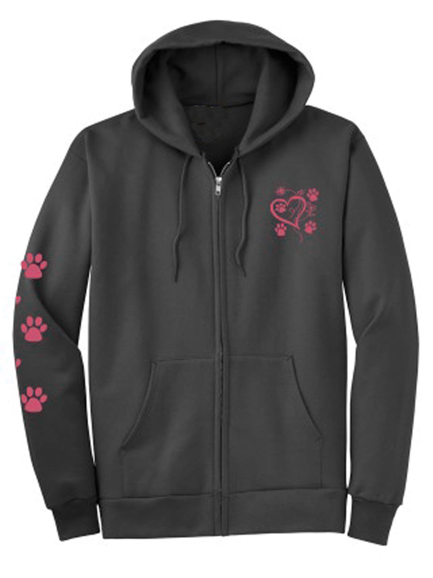 Dog Mom Full Zip Hoodie for Women - Cozy Fleece Pullover with Dog Lover Design - Perfect for Dog Rescue Volunteers & Pet Owners (Charcoal Grey, 2XL) - Great for Walks, Vet Visits & Casual Outings