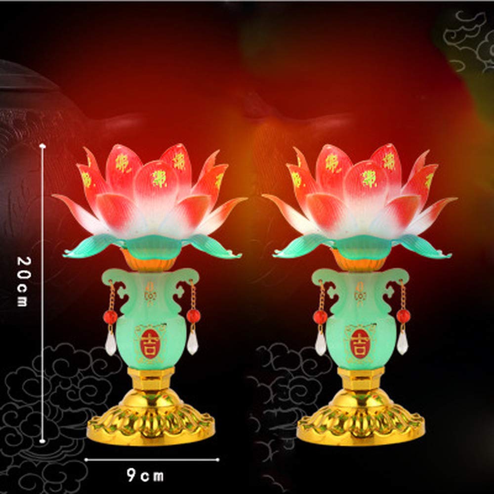 1 Pair Jade Vase Lotus Lantern - Electric Buddha Lamp with Incense Holder - Home Decor for Meditation Room, Yoga Studio & Spiritual Spaces - Perfect for Zen Decor, Altar Lighting & Relaxation