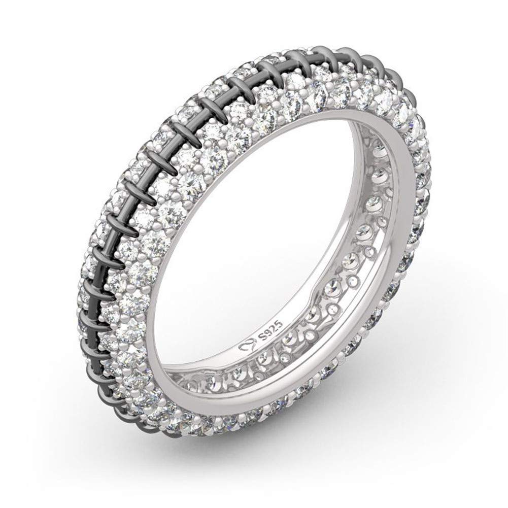 Jeulia 3.50 Carat Jack Skull Band Ring - 925 Sterling Silver Unisex Engagement Ring with Cubic Zirconia - Gothic Wedding Band for Men & Women - Stackable CZ Diamond Ring - Perfect Romantic Gift for Her - Ideal for Halloween, Gothic Fashion & Alternative Wedding Jewelry