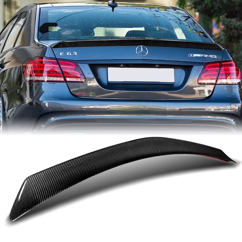 EPARTS Real Carbon Fiber Rear Spoiler Wing Trunk Lid Extended Spoiler for 2010-2016 Mercedes-Benz W212 E-Class | Premium Car Styling & Performance Upgrade