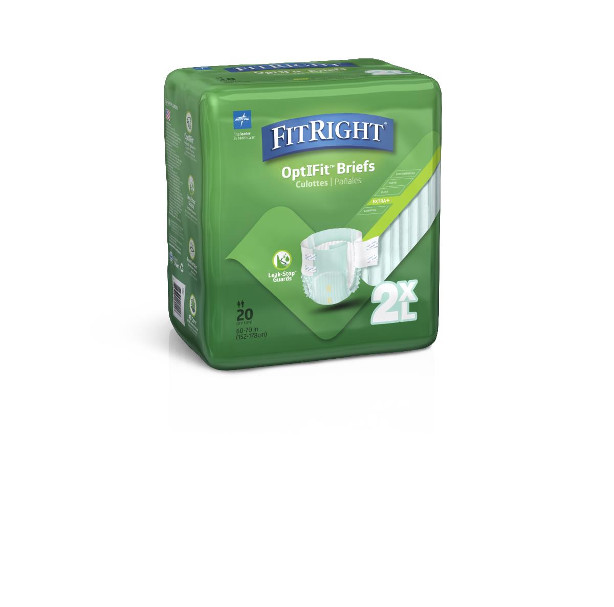 FitRight Plus Incontinence Briefs for Adults - Maximum Absorbency Overnight Protection - Comfortable Leak-Proof Underwear for Women & Men - Ideal for Nighttime Use, Travel, and Post-Surgery Care