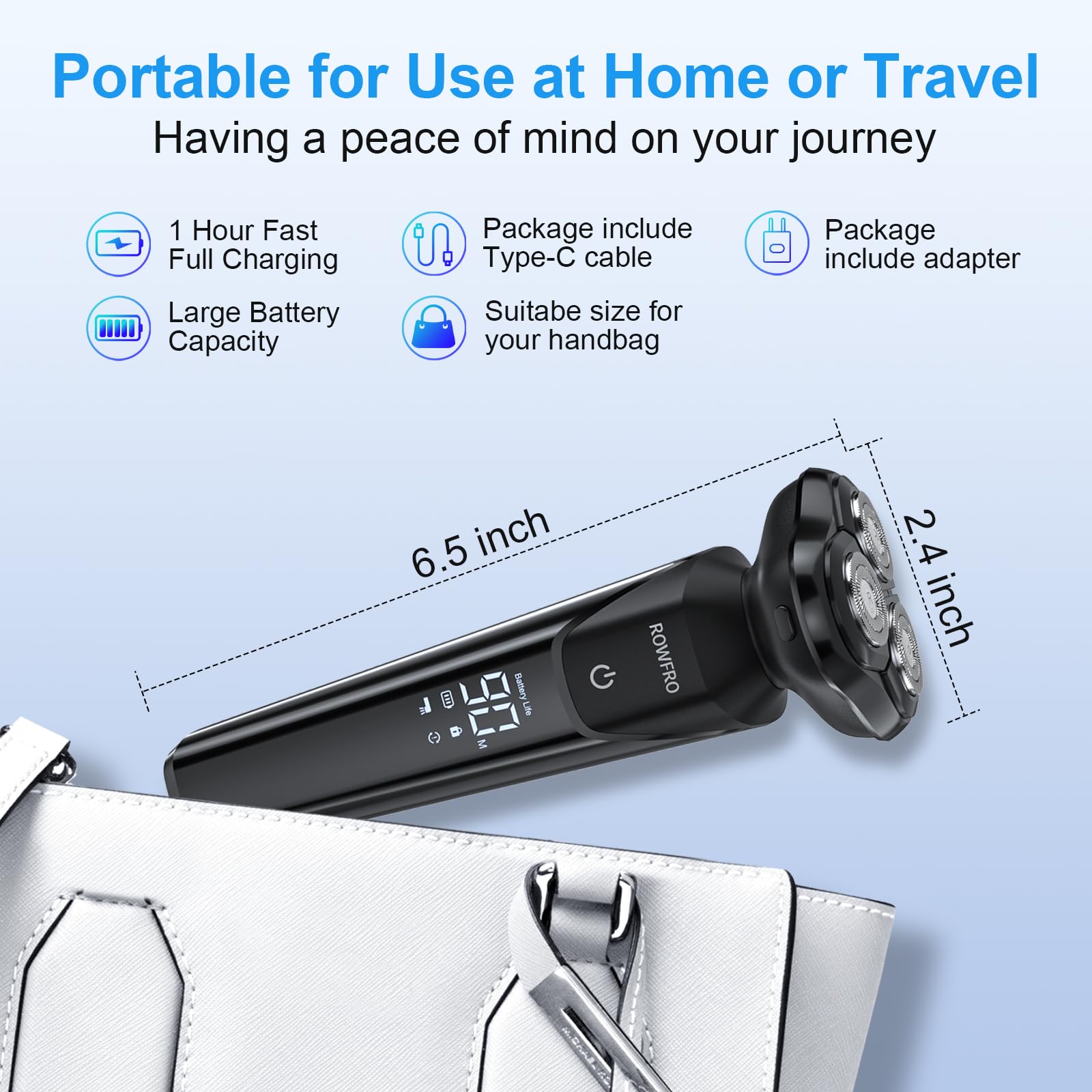 Women's Electric Razor - Cordless Wet & Dry Shaver for Smooth Legs, Arms, Armpits & Bikini Area | Fast Charging & Painless Hair Removal | Perfect for Travel, Gym & Daily Use at Home