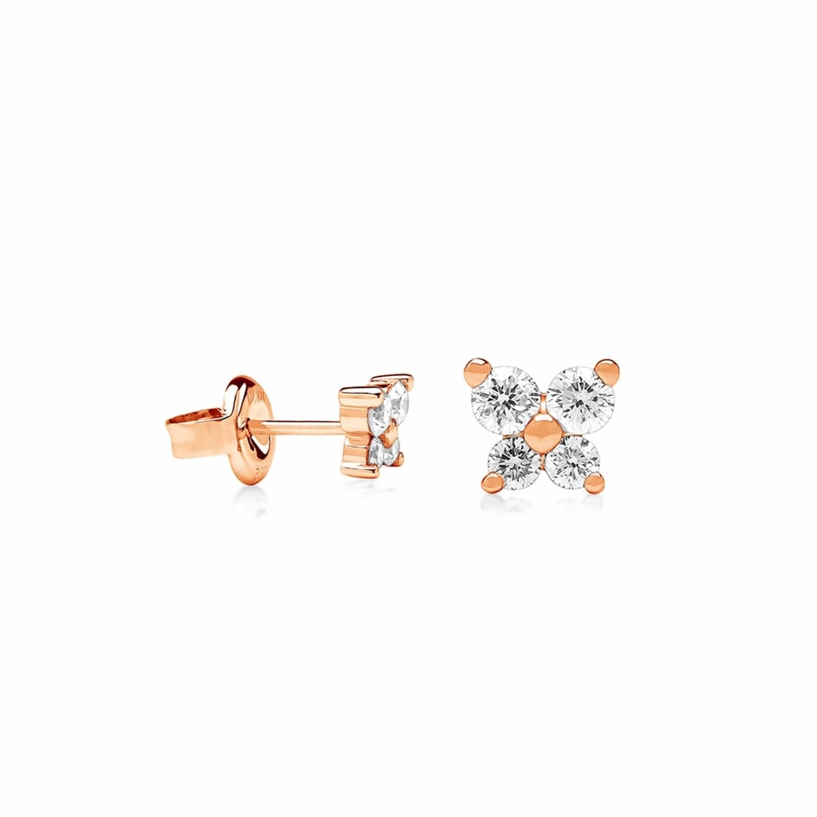 14K Rose Gold Butterfly Diamond Stud Earrings for Women - Elegant Hypoallergenic Jewelry Gift for Birthday, Anniversary & Valentine's Day