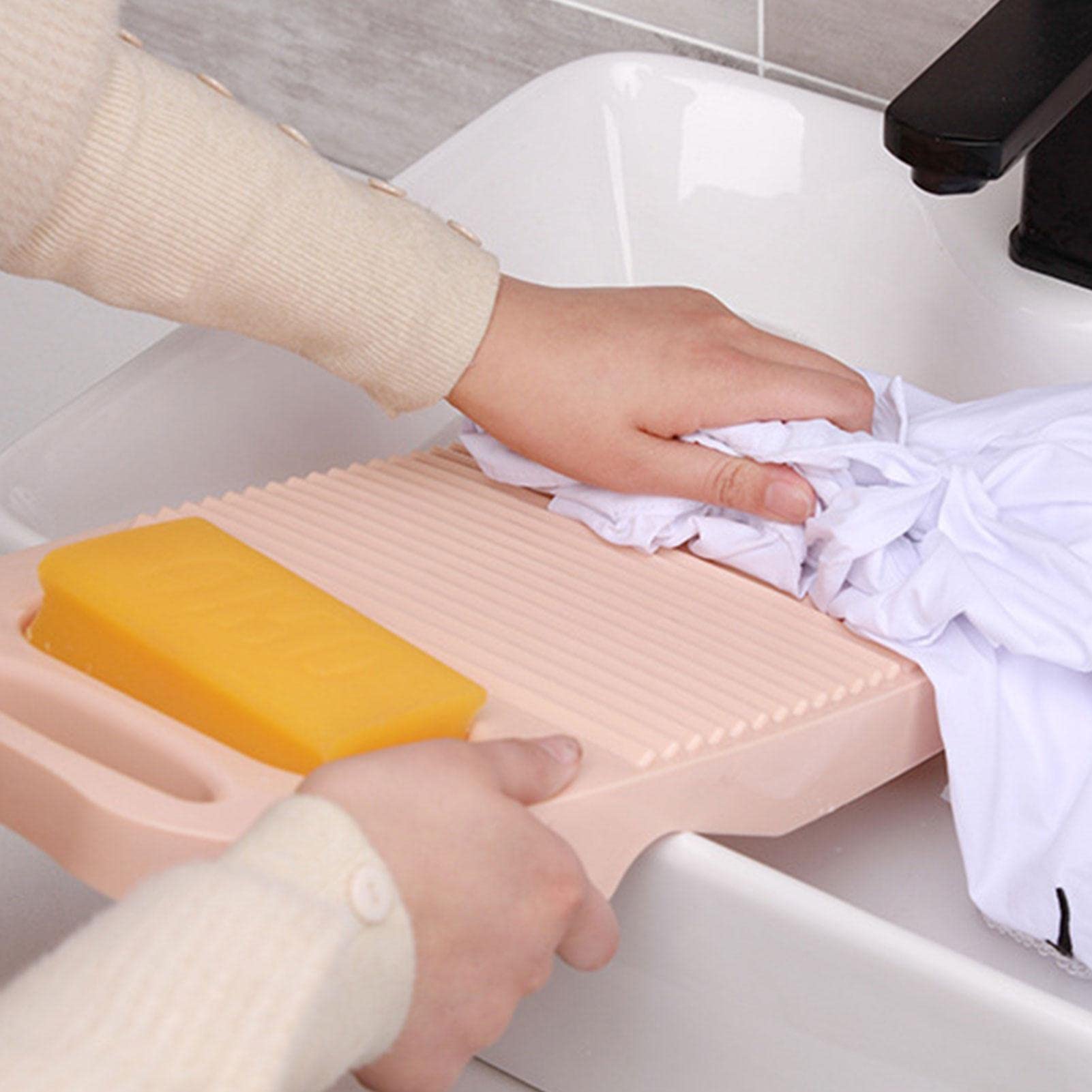 Hand Wash Laundry Board with Soap Holder - Durable Scrubbing Mat for Clothes & Delicates - Perfect for Hand Washing, Travel & Camping - Household Washing Board for Socks, Underwear & Baby Clothes