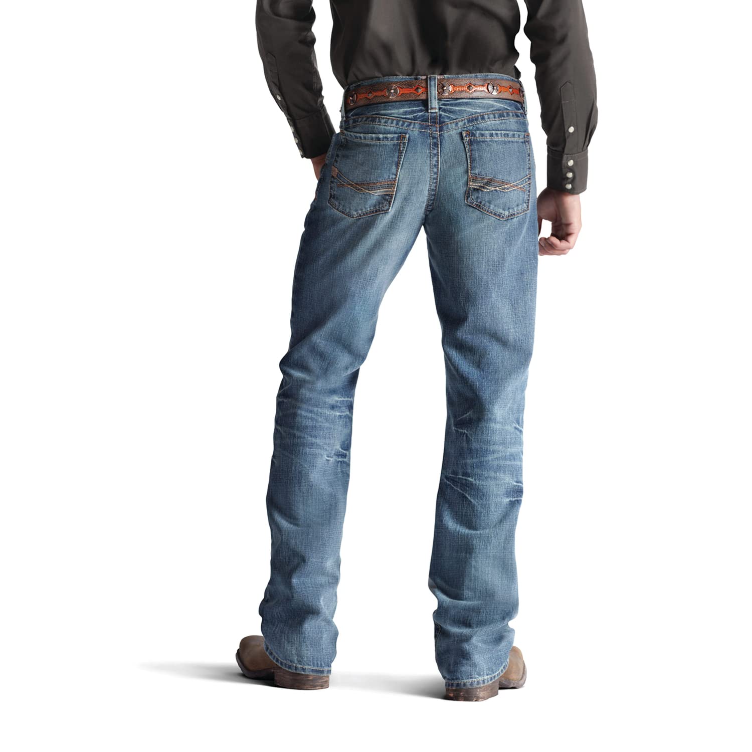 Ariat Men's M4 Low Rise Scoundrel Boot Cut Jean - Comfortable Western Denim Pants for Cowboy, Riding & Casual Wear