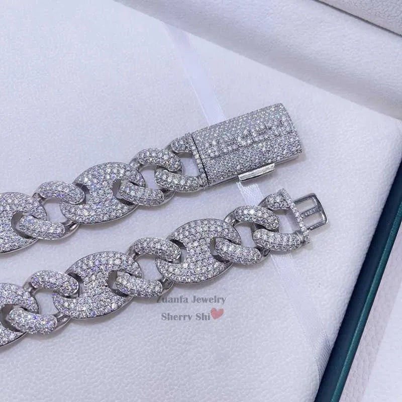 24K Gold Plated Moissanite Cuban Link Chain Necklace for Men - Iced Out Hip Hop Jewelry - Perfect for Gifts, Parties & Everyday Wear