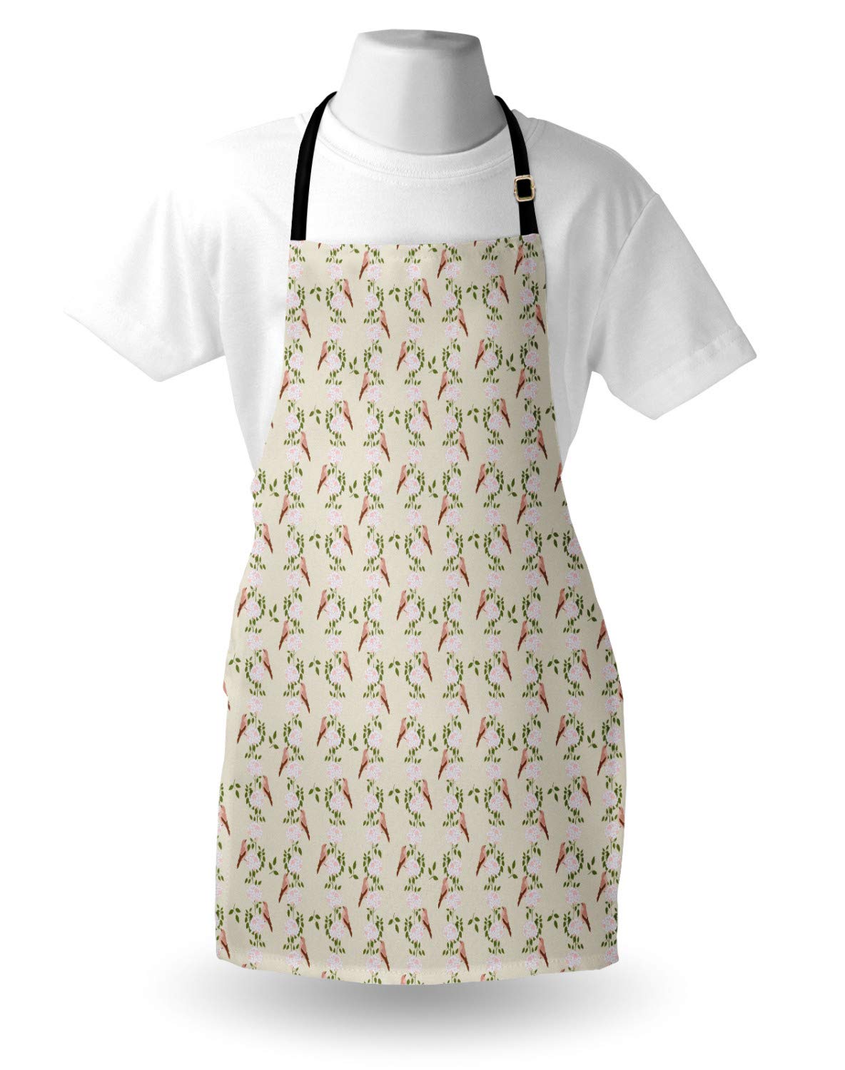 Ambesonne Botanical Apron - Unisex Kitchen Bib for Cooking & Gardening