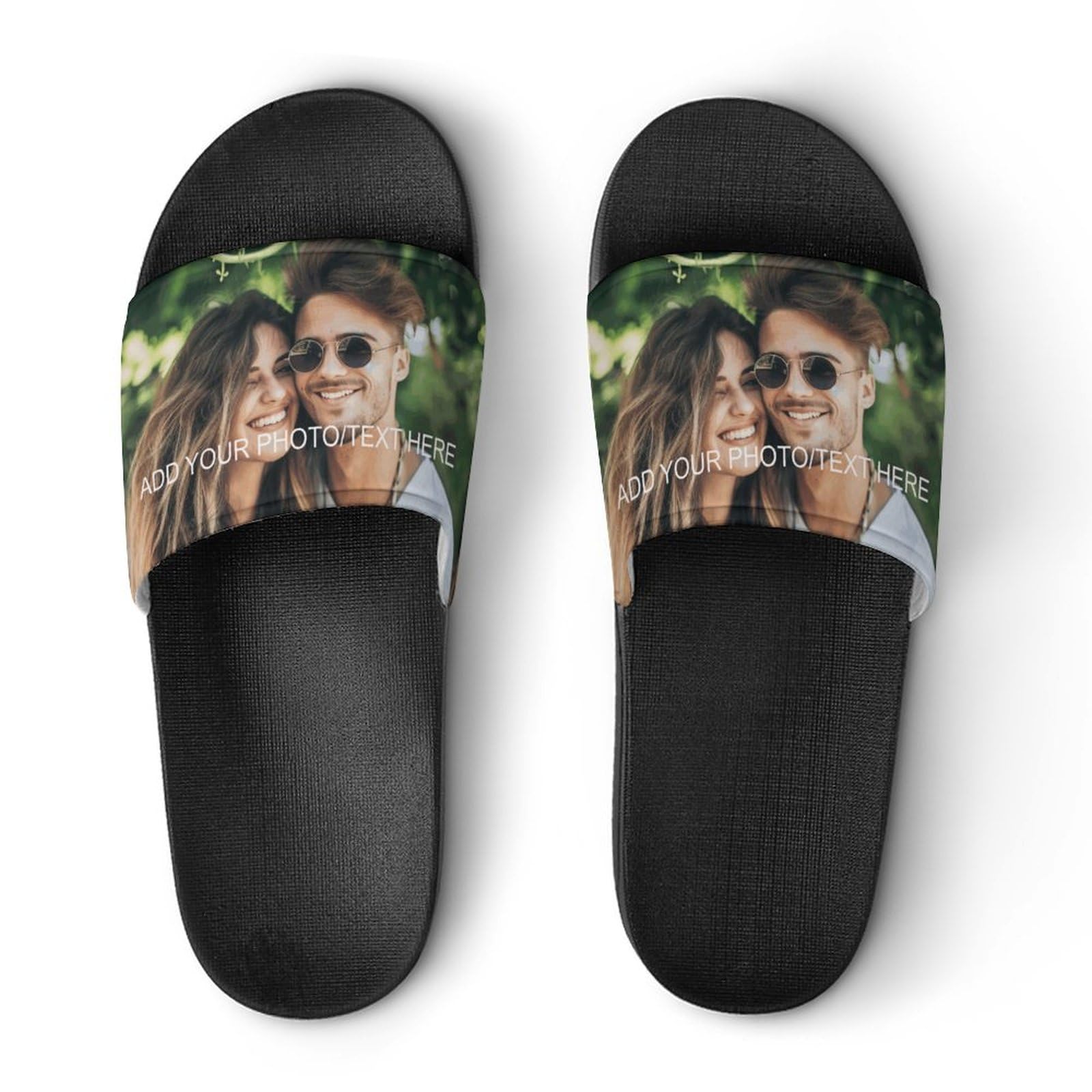 Personalized Custom Slides Slippers with Name & Photo - Comfy Warm House Shoes for Women & Men - Indoor/Outdoor Wear - Perfect Gift for Birthday, Anniversary & Holidays