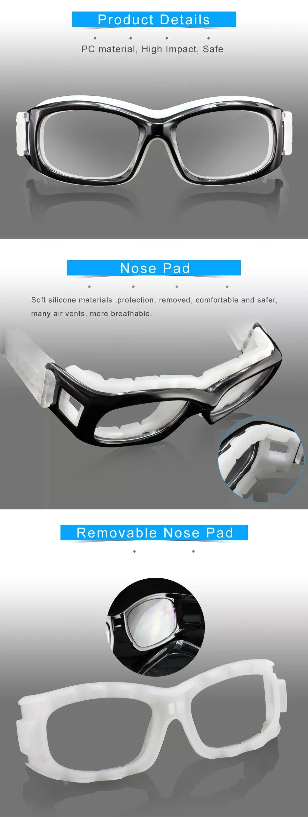 Blue Prescription Sports Glasses for Teens & Young Adults - Durable Adjustable Eyewear for Running, Cycling & Outdoor Activities