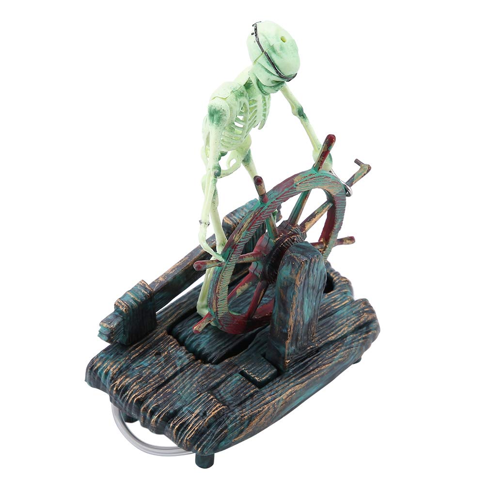 ViaGasaFamido Skeleton Aquarium Decor - Air Bubble Action Ornament for Fish Tank with Aerating Movement | Perfect for Halloween, Spooky Themed Tanks & Aquatic Decorations