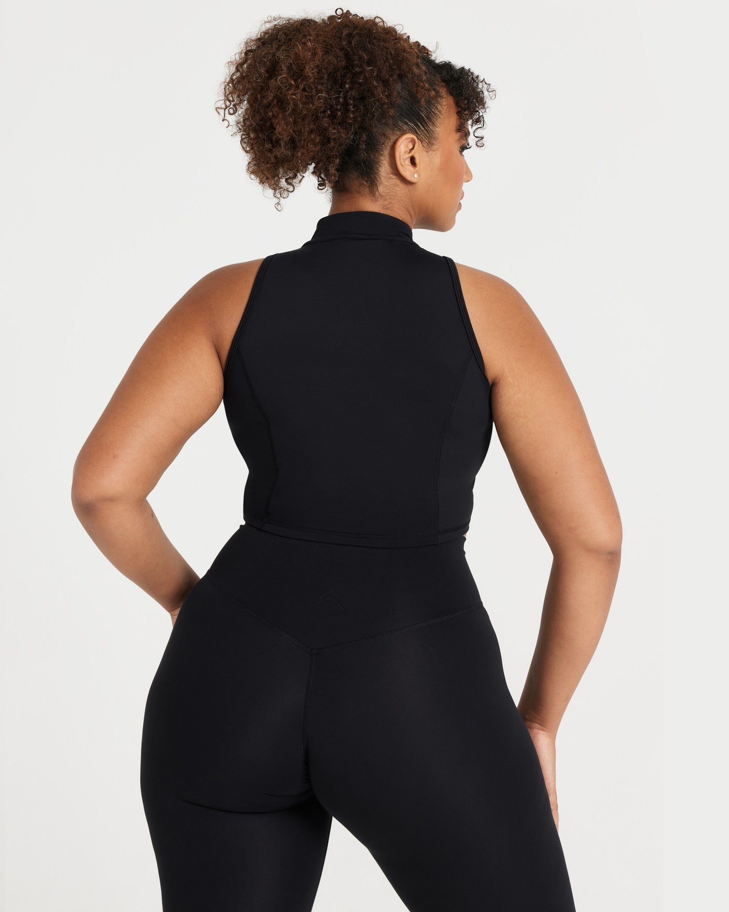 Timeless Half Zip Crop Tank Top for Women - Stylish Workout & Casual Wear - Perfect for Yoga, Gym, and Everyday Outfits | Black